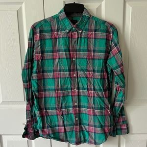 J.Crew Button Down Cotton Plaid Long Sleeve Large